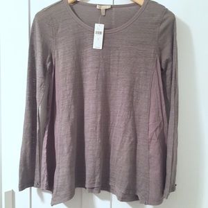 Anthropologie Bordeaux Taupe Gray Tunic Top